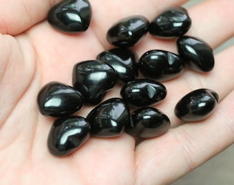 Black Obsidian Crystal Crescent Star. Black Obsidian Crescent Hearts Black Obsidian Hearts Carvings for Jewelry Black Obsidian Heart