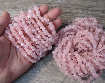 Rose Quartz Chip 30 inches Looped Strand