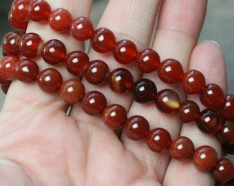 Carnelian 8 mm Round Stretchy String Bracelet G270