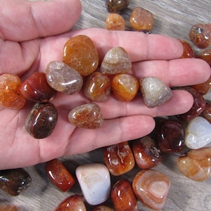 Fire Agate Tumbled Stone 0.5 inch + Crystal