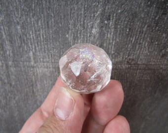Clear Quartz Faceted Sphere 1 inch + S3