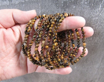 Tiger's Eye 4 mm Round Stretchy String Bracelet G311