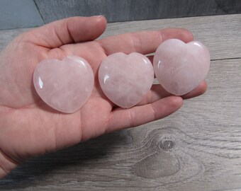 Rose Quartz Flat 40 mm Heart Bead K192
