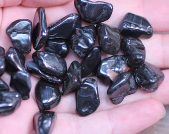 Psilomelane Merlinite Tumbled Stone from New Mexico 0.5 inch + Crystal