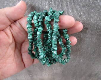 Malachite Gemstone Stretchy String Bracelet g1