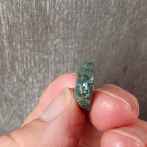 Moss Agate Stone 17 mm Heart with Flat Back K258 immagine 3