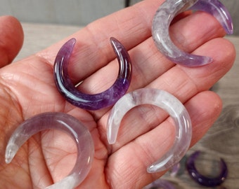 Amethyst Moon Crescent 1 inch +  Shaped Stone M24