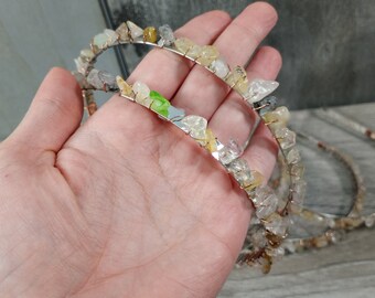 Included Rutile, Yellow Quartz Crystal, Gemstone Fairy Headband