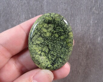 Green Brecciated Lizard Skin Jasper Worry Stone E3