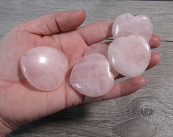Rose Quartz Flat 40 mm Heart Bead P143