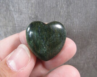 Verdite Heart Puffy Green 25 mm Crystal