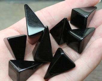 Obsidian Tall Pyramid Shaped Stone Small