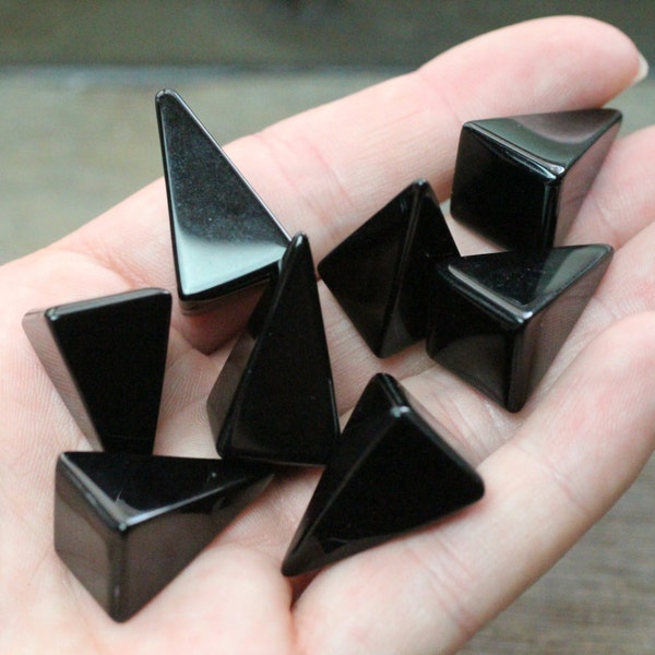 Obsidian Tall Pyramid Shaped Stone Small