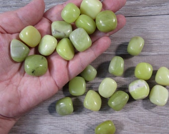 Lemon Jade Tumbled Stone 0.75 inch + Crystal