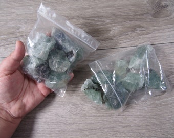 Fluorite Raw Wholesale One Pound Lot Bag of 1.5 inch + Chunks U144