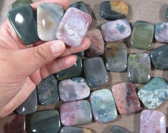Moss Agate Rectangle Worry Stone E135