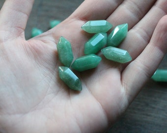 SET of 10 Aventurine Small Double Terminated Carved Point M52
