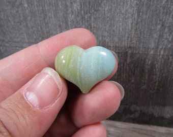 Amazonite Heart Puffy Shaped 25 mm Crystal