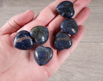 Sodalite Heart 25 mm Puffy Shaped Stone