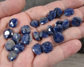 Sodalite Cabochon Small Faceted 11 mm x 11 mm Square