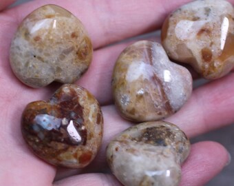 Morrocan Agate Stone Puffy 25 mm Heart K31