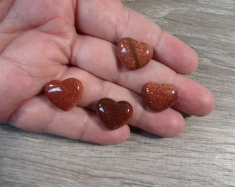Goldstone Small Stone Shaped Heart with Flat Back K116