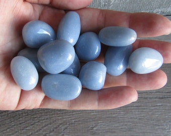 Angelite Tumbled Stone 1 inch + Crystal