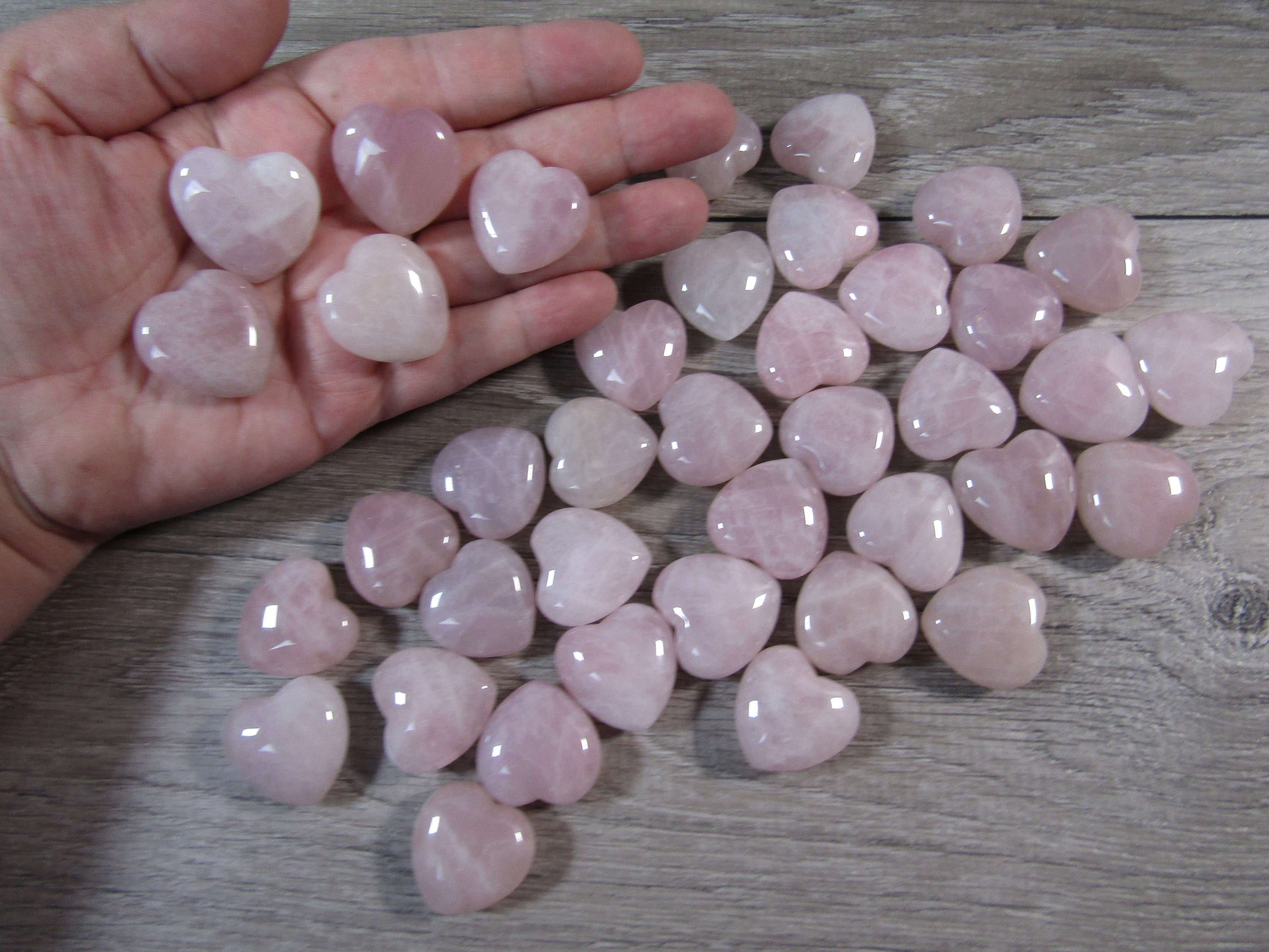 Rose Quartz Puffy Heart Gemstones - Handmade in the USA - , LLC