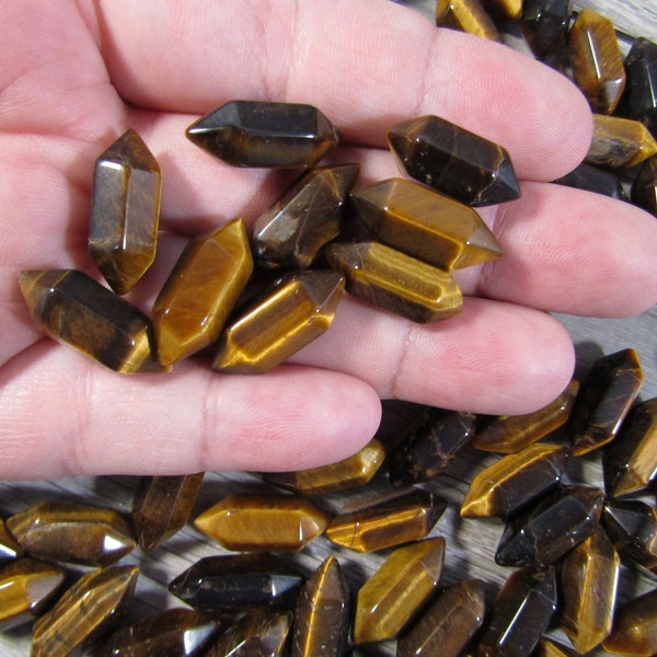 Tiger's Eye Small Double Terminated Carved Point M7