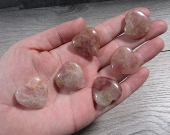 Strawberry Quartz Stone Flat 25 mm Heart A537