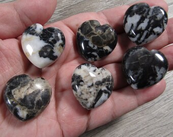 Zebra Jasper Heart Stone 27 mm Shaped Crystal