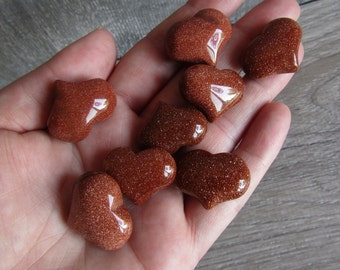 Goldstone Puffy Shaped Stone 25 mm Heart K53