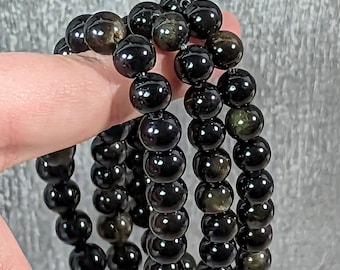 Sheen Obsidian 8 mm Round Bracelet Stretchy String G152