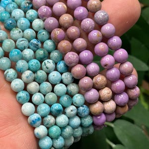 6 - 6.5 mm Round Crystal Gemstone Bead Bracelets // About 7” Round image 12