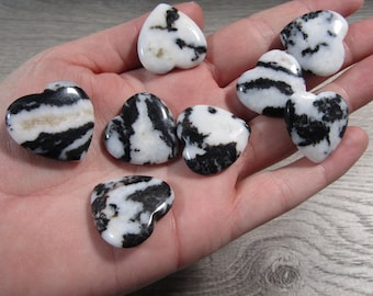 Zebra Jasper Stone Flat 25 mm Heart K283