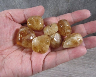 Honey Calcite Tumbled Stone 0.75 inch + Crystal