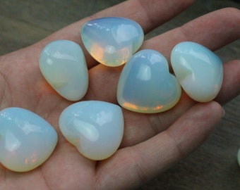 Opalite Stone Puffy 25 mm Heart K77