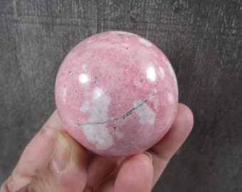 Peruvian Rhodonite Sphere 9.1 ounces 53 mm Crystal Ball