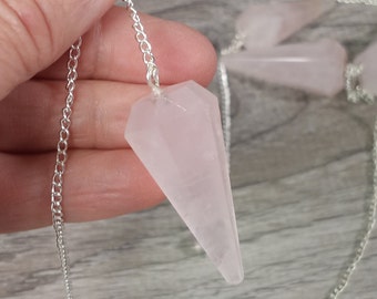 Rose Quartz Pendulum 6 Sided Crystal Divination Tool