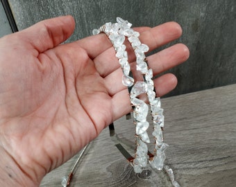 Clear Quartz Crystal Headband Gemstone Fairy Princess Style