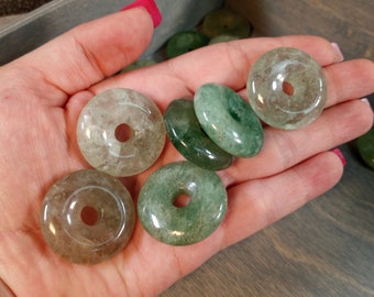 Aventurine 30 mm Pi Stone Donut 10 mm thick Crystal