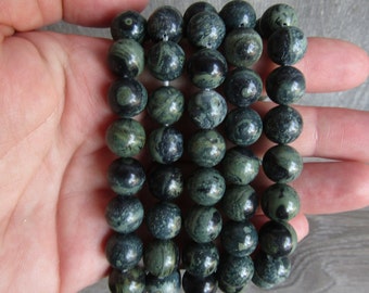 Kambaba Jasper Bracelet 10 mm Round Stretchy Jewelry 348