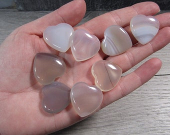 Botswana Agate Heart Flat 25 mm Crystal