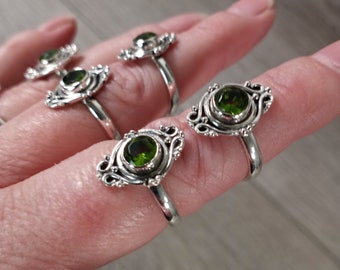 Peridot Ring Sterling Silver 925 Bold Victorian