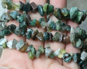Moss Agate Chip Bracelet 287