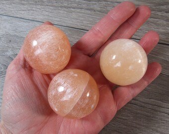 Orange Selenite 1.5 inch Sphere SL101