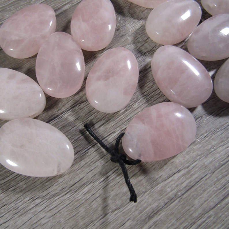 Rose Quartz Bead Drop Shapes with a Large Hole image 9