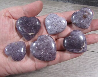 Lepidolite Heart Puffy 30 mm + Crystal