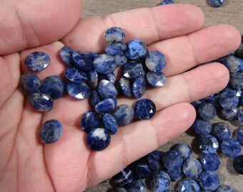 Sodalite Small Faceted Round Gemstone Cabochon