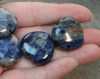 Sodalite Puffy 25 mm Heart